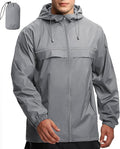 GEEK LIGHTING Rain Jacket Men Lightweight Waterproof Jackets Packable Windbreaker Hooded Raincoat for Golf Cycling Outdoor