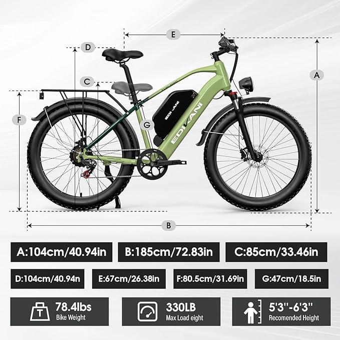 E Bikes for Adults Electric,51 MPH/48 MPH Fast Ebike Peak 5000W/3000W 32AH 52V 130 Miles Max, Dual Motor Electric Bike Fat Tire E Bike for Men, 26" Electric Bicycle for Snow Off-Road, Hydraulic Brakes