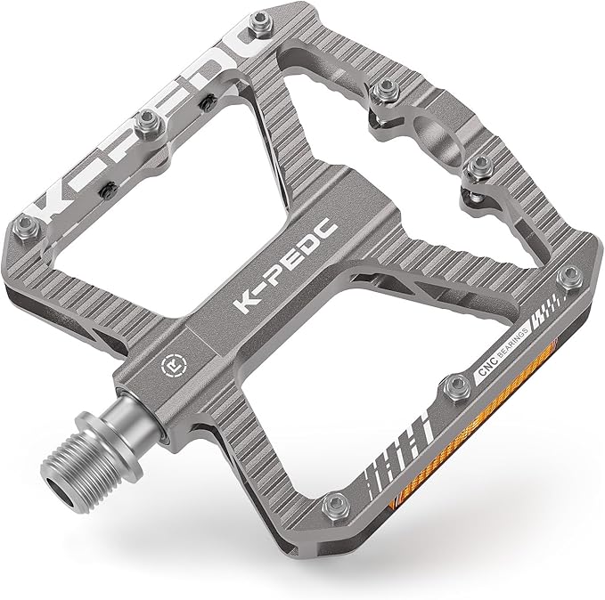 Mountain Bike Pedals MTB Pedals,Bicycle Pedals with Reflectors,Aluminum 9/16" 3 Sealed Bearing Lightweight Platform for Mountain Bike, BMX, Road Bike Pedals