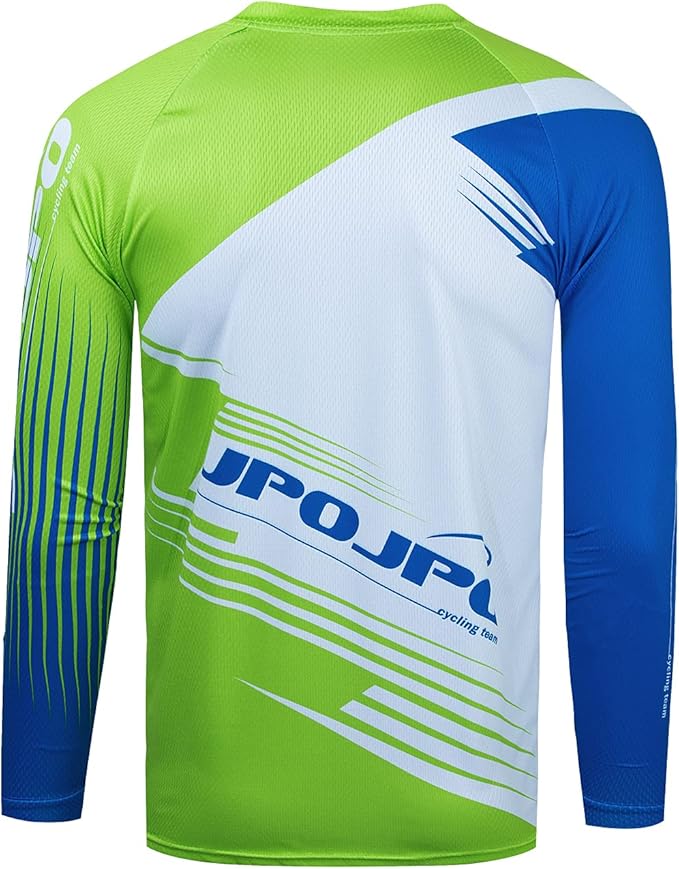 JPOJPO Men's Mountain Bike Jersey Long Sleeve MTB Off-Road Racing Downhill Motocross Shirts Quick Dry&Moisture-Wicking Tops