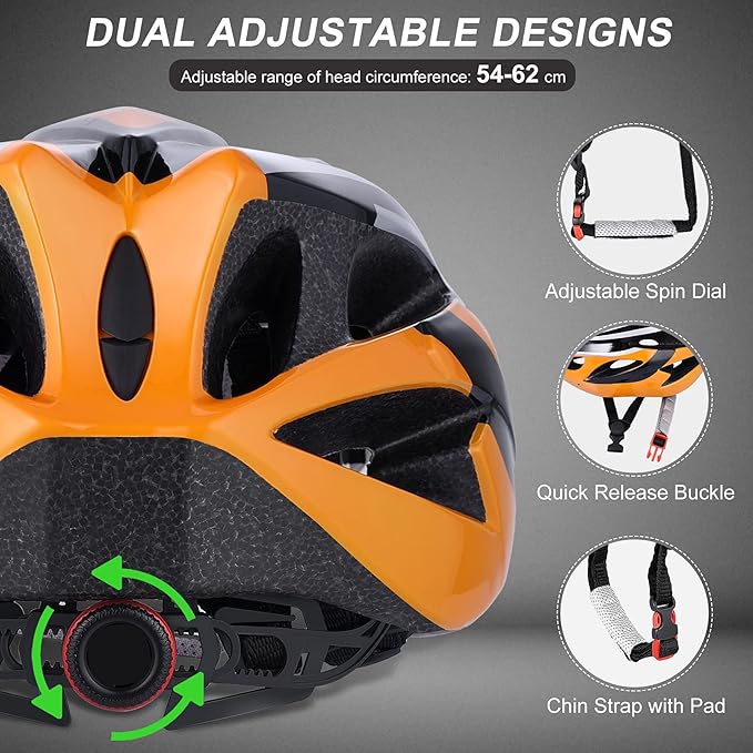 Zacro Adult Bike Helmet Lightweight for Men Women Comfort with Pads&Visor, Certified Bicycle Helmet for Adults Youth Mountain Road Biker