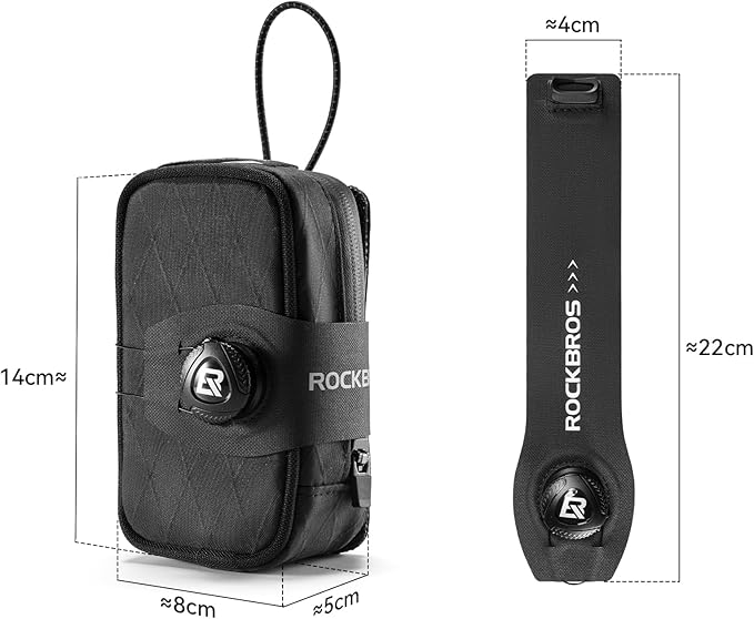 ROCKBROS Water-Resistant Bike Saddle Bag with Water Bottle Holder & Taillight Hanger – Large Capacity Rear Seat Pack for Road & Mountain Cycling