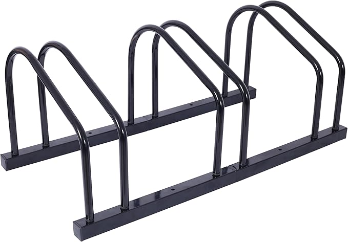 ZeHuoGe Bikes Floor Stand, Bike Parking Rack Garage Bike Storage Stand Indoor/Outdoor 22-28" Wheel Stand, Max Tire Width 2.15" (Black, 3 Bikes)