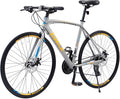 700C Road Hybrid Bike for Men & Women, 24 speeds Lightweight Aluminum Alloy Frame Bikes Urban City Commuter Bicycle with Disc Brake for Men Women Adult Comfortable Bicycle