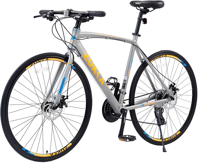 700C Road Hybrid Bike for Men & Women, 24 speeds Lightweight Aluminum Alloy Frame Bikes Urban City Commuter Bicycle with Disc Brake for Men Women Adult Comfortable Bicycle