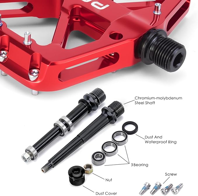 Bike Pedals 9/16" Lightweight Non-Slip Bicycle Platform Pedals - Fits Most Adult Bikes & Mountain Bikes &MTB, Road Bikes and Slip-Resistant Design