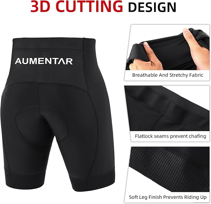 Men's Cycling Shorts, Padded Bicycle Riding Pants Bike Shorts Biking Clothes Cycle Wear Tights