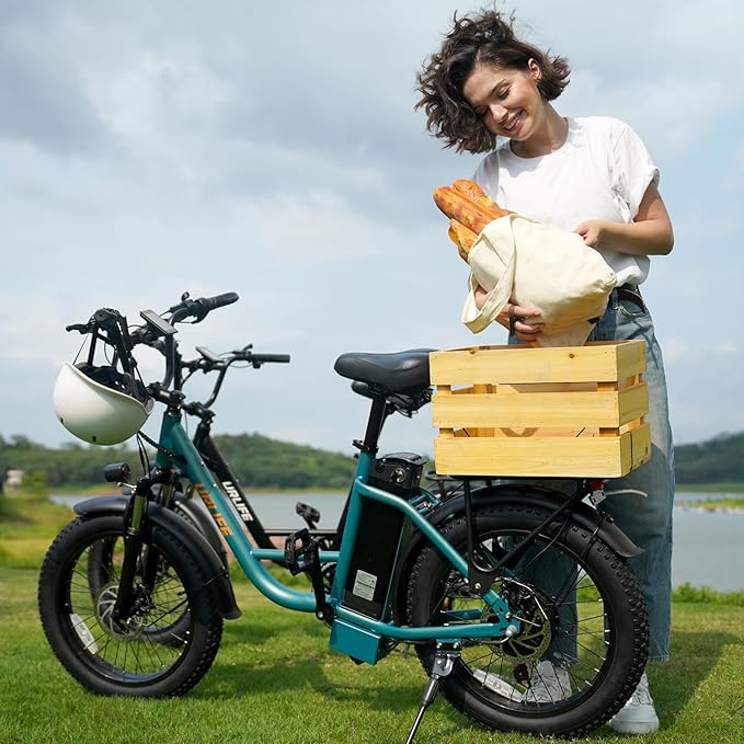 URLIFE 20"*3.0 Fat Tire Electric Bike for Adults, 28MPH 48V, 80-Mile, 7-Speed & Suspension, Adjustable Seat for Adults and Teens, UL 2849