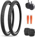 MEGHNA Bike Tire 20/24/26/27.5 inch Foldable Replacement Cruiser Bike Tire Mountain Bike Groove Anti-Slip with Tire Lever for Kids Hybrid Bike