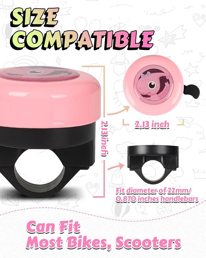 VICTGOAL Bike Bell for Kids with Loud Clear Sound, Bicycle Bell Scooter Bike Horn Ringtone Alert Cute Cycling for Toddler Children Boys Girls