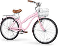 WEIZE Beach Cruiser Bike, 26 inch Commuter Bicycle for Adult Men and Women,High-Carbon Steel/Front & Rear Fenders, Comfortable City Bikes with Rear Rack or Basket, Ergonomic Upright Design