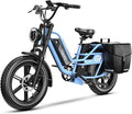 Dual Battery Electric Bike for Adults, Cargo Ebike with 48V 60AH Removable Battery Up to 160 Miles, 1450W Peak Motor 34MPH Electric Bicycle, 20" x 4" Fat Tire 7 Speed Hydraulic Disc Brakes E Bike