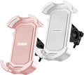 ROCKBROS Bike Phone Holder - Motorcycle & Scooter Mount, Adjustable, Shockproof, Security Lock, 4.7'-6.8' Phones 2-Pack (Handlebar Mount Pink + White)