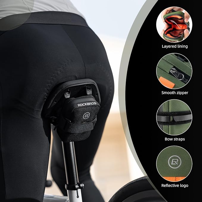 ROCKBROS Bike Saddle Bag - Small, Lightweight and Portable Under Seat Bag for Road Bikes