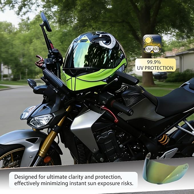 Motorcycle Helmet Visor for AGV K1 K1S K3SV K5 K5S, Anti-Scratch UV Protected Full Face Shield, High-Definition Tinted Mirror PC Lens, Day Riding (Gold)