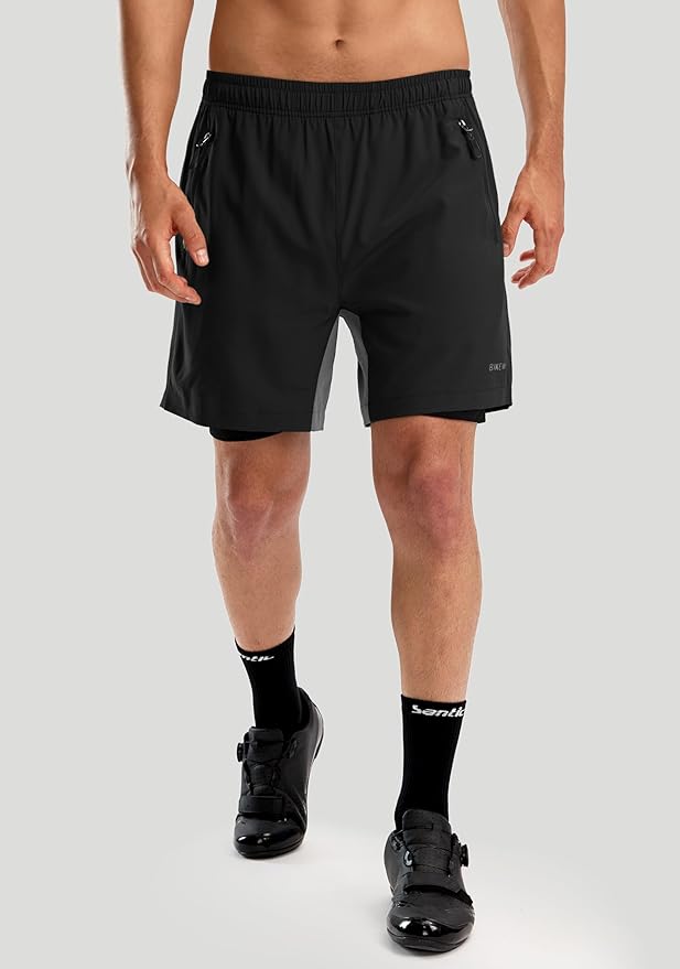 Bikewa Men's Mountain Bike Shorts 3D Padded Loose-fit Riding Biking Cycling Bicycle Biker Shorts for Men Zipper Pockets