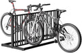GIOTORENT Outdoor Bike Rack, 19-Capacity Double-Sided Floor Bicycle Rack for Garage School Business, 61" Heavy-Duty Carbon-Steel Bike Parking Rack with Anti-Rust Coating, Black