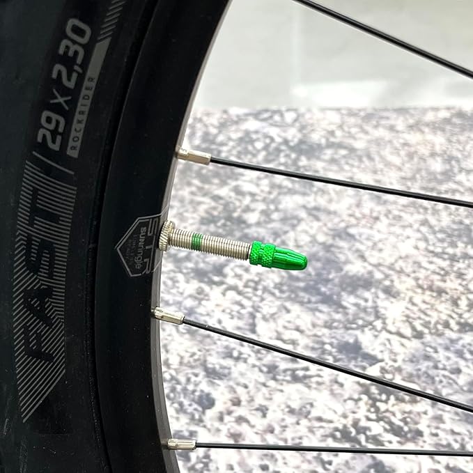 Aluminum Presta Valve Stem Caps – Green Tire Air Dust Covers for Bike (4 Pack) – Fit French Valves on Road, MTB, Hybrid, Racing, Fitness, Folding & Fat Bikes