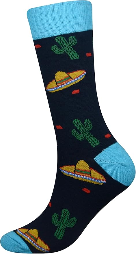 Cansok Men's 2/4 Packs Fun Crazy Novelty Dress Crew Socks