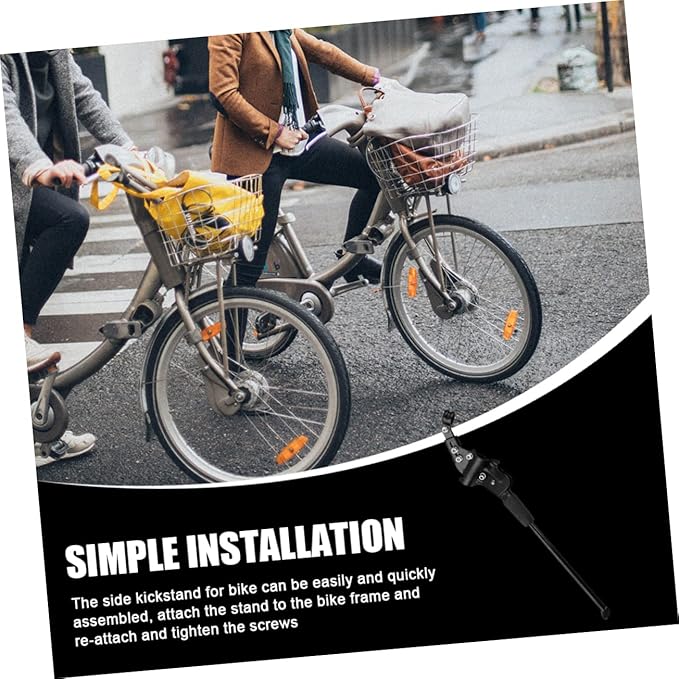 Professional Mountain Bike Kickstand Adjustable Aluminum Alloy Bike Stand for Parking Compatible with Mountain Road Bikes Easy to Install