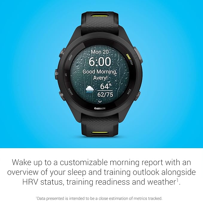 Garmin Forerunner 265S Advanced Multisport Touchscreen Smartwatch, Black | Heart Rate Monitor, Training Stats, Daily Suggested Workouts, Up to 15 Day Battery Life with Signature Series Charging Bundle