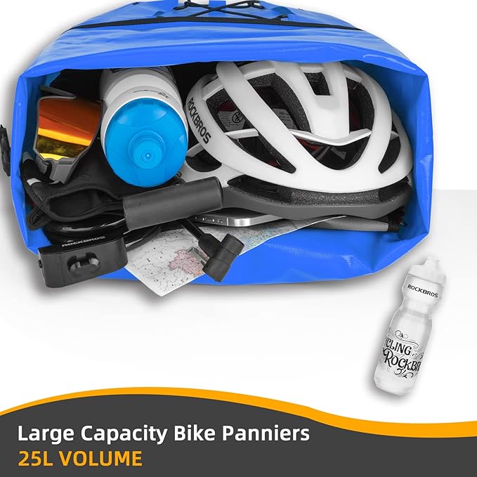 ROCKBROS Bike Panniers Waterproof Bike Rear Rack Bag Max 30L Large Capacity Bike Rear Panniers for Cycling Traveling Commuting 2 Pack