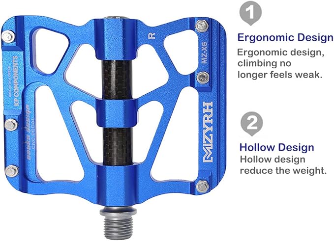 ThinkTop Mountain Bike Pedals MTB BMX Pedals Flats 9/16'' Sealed 3 Bearing Lightweight Aluminum Wider Platform Pedals for Road Bike Bicycle