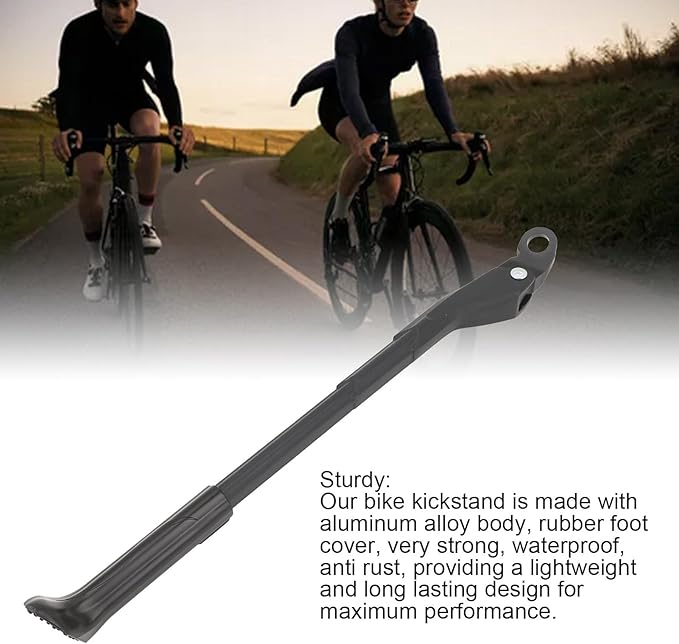 ZJchao Quick Release Bike Kickstand, Adjustable Aluminum Alloy Cycling Support Kick Stand with Wide Foot for 2229 Inch 700C Mountain Road Bike for Axle Frames, Paint Friendly