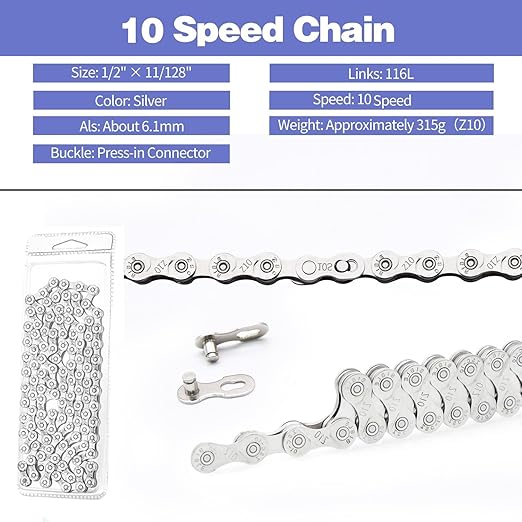 10 Speed Bike Chain, Bike Chain for Road Mountain Racing Cycling