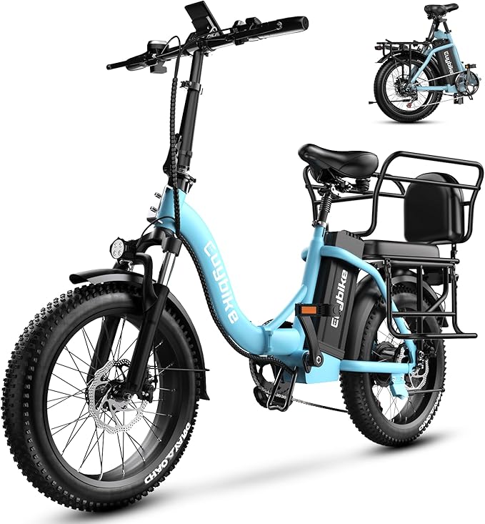 1000W Folding Electric Bike,48V 20AH Removable Battery E Bike,30+MPH,80 Miles Max Range Electric Bike for Adults,20" Fat Tire Foldable ebike,Adult Electric Bicycle for Commute Beach Snow