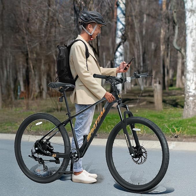 SPATIAL Mountain Bike, 20/24/26/27.5/29 inch Outdoor Cycling Bike,21/8 Speed Lightweight Aluminum Frame | Dual Disc Brakes,Adjustable Ergonomic Seat for Men Women Adult Teens