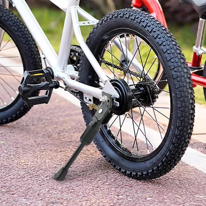Kids Bike Kickstand for 16 Inch Wheel Children's Bicycle Alloy Bicycle Stand Kickstand Kids Bicycle Adjustable for Girls and Boys Bike Pink