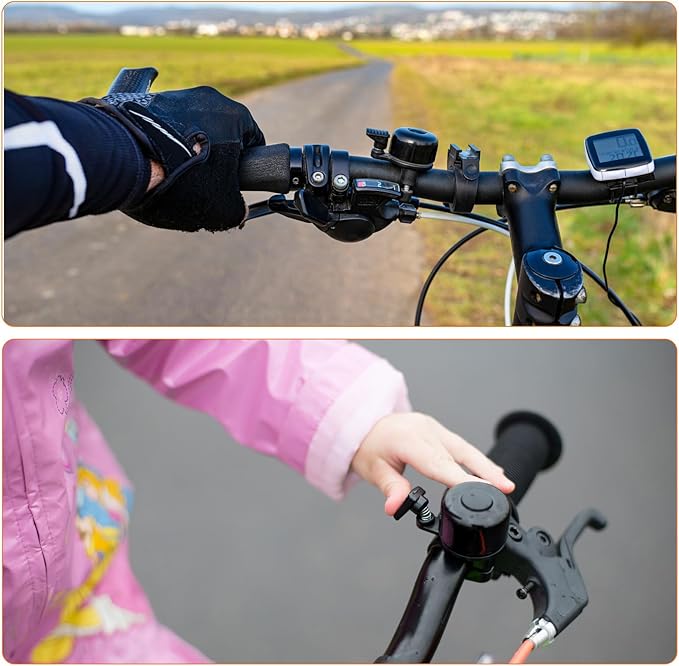 HARFINGTON Bike Bell Aluminum Mini Bicycle Bells with Loud Crisp Clear Sound Bike Ring Bell Bike Accessories for Adults Children Road Mountain Bike