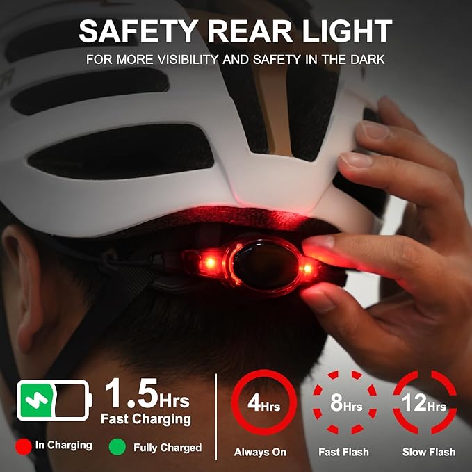 Lumdeer RC1 Bike Helmet for Adults - Superior 24 Airflow Road Cycling Bicycle Helmet Lightweight, USB Rechargeable Light, Ajustable Dial &Strap, Magnetic Goggles or Visor