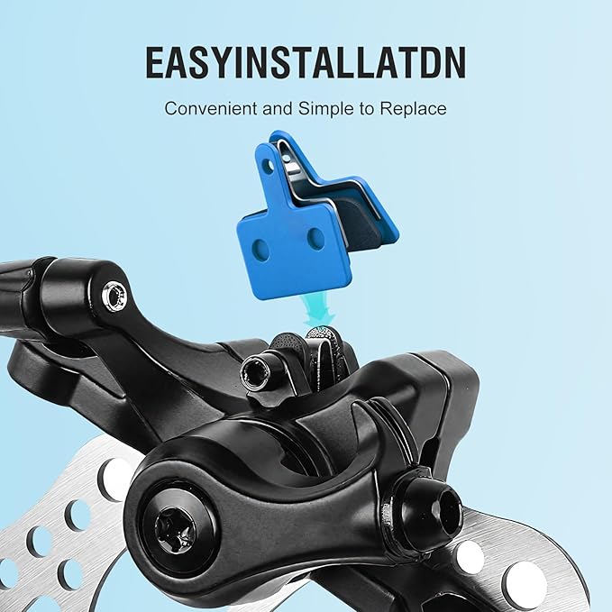 4 Pairs Bike Brake Pads, Disc Brake Pads (Resin,Semi-Metallic) for Mountain Bike Disc Brakes, Bicycle Brake Pads Compatible with TRP Tektro Shimano Deore Br Ebike Brake Pads