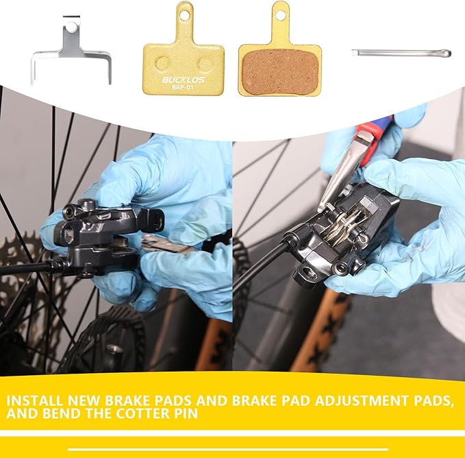 BUCKLOS Bike Disc Brake Pads for TRP Tektro Shimano MT200 Deore Br-M575 M525 M515 T615 T675 M505 M495 M486 M485 Ridstar Q20,Bicycle Disk Brakes Pads for Mountain Bike/Electric Bike/Road/Scooter/Ebike