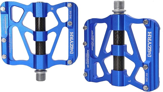 ThinkTop Mountain Bike Pedals MTB BMX Pedals Flats 9/16'' Sealed 3 Bearing Lightweight Aluminum Wider Platform Pedals for Road Bike Bicycle