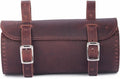 M RUFOUS Genuine Leather Under Seat Handlebar Bicycle Bag - Cherry, Premium Handcrafted Bicycle Bag with Brass Buckle, Leather Bag for Cell Phone (Free Waterproof Cover)