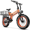 1500W Folding Electric Bike for Adults, 52V 20AH Large Removable Battery E Bike, 30+MPH, 80 Miles Max Range, 20" x4.0 Fat Tire Ebike, Dual Suspension Commute Electric Mountain Bicycle