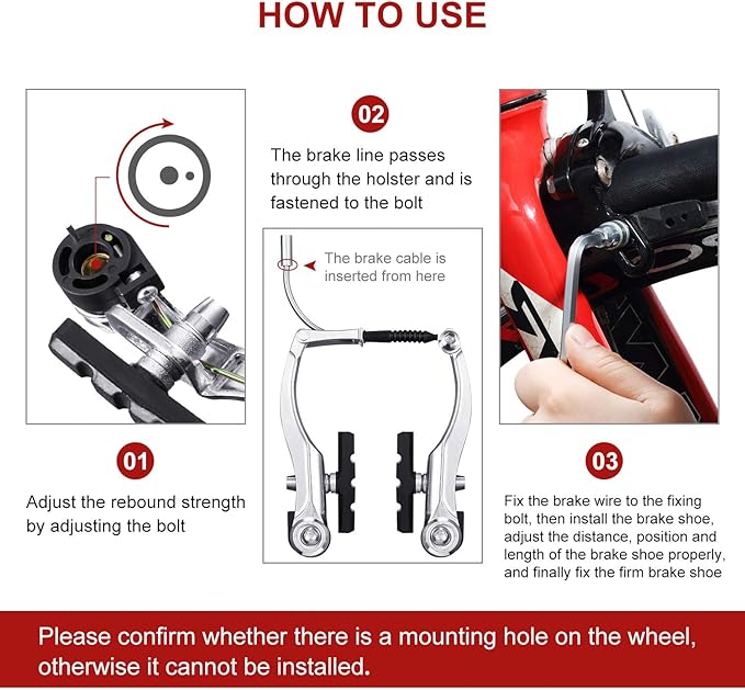 Universal Mountain Bike Brakes Set - 2 Pairs, Replacement for Most Bicycles, Includes 2 Pieces Brake Cables, Gear Shift Cable Wire, End Caps, End Ferrules