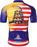 Cycling Jersey Short Sleeve USA Style Bike Tops with Pocket Reflective Stripe