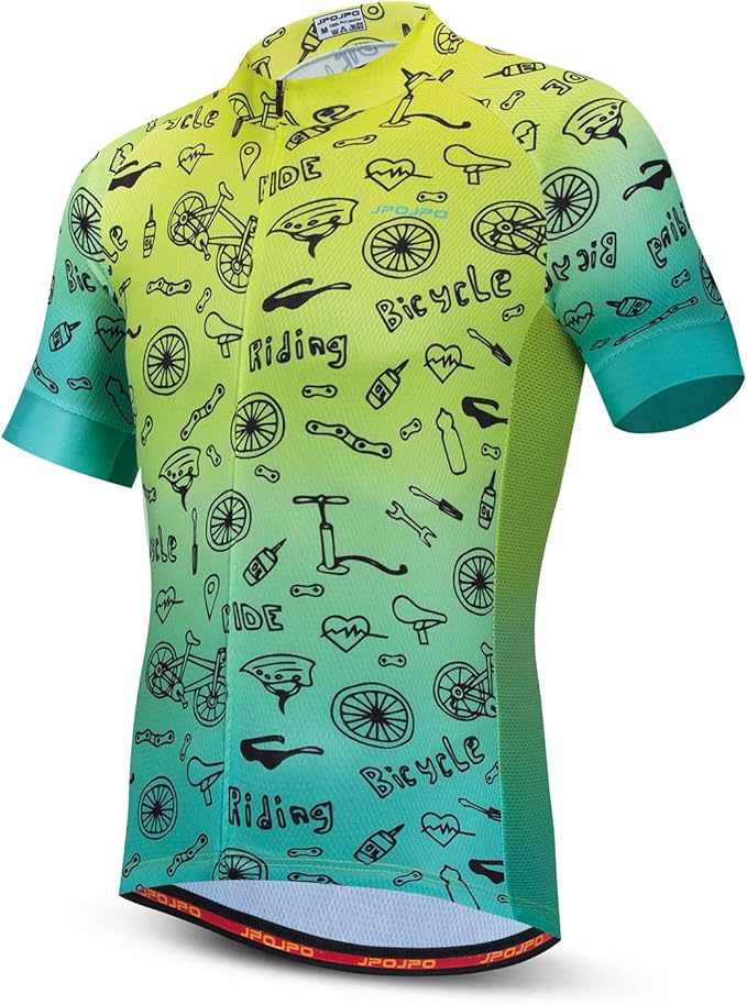JPOJPO Men's Cycling Jersey Bike Shirt Short Sleeve MTB Summer Clothing Bicycle Tops Jacket S-3XL