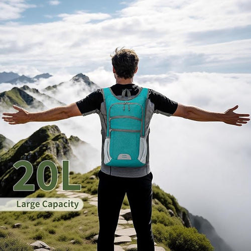 20L Lightweight Hiking Daypack, Foldable Travel Packable Backpack for Men Women for Cycling Camping Outdoor (Green)