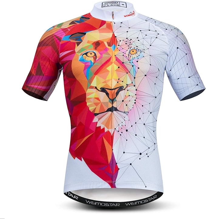 Cycling Jersey Short Sleeve USA Style Bike Tops with Pocket Reflective Stripe