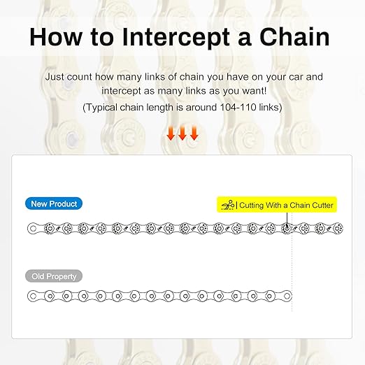 Gold 6/7/8 Speed Bike Chain, 1/2x3/32 Inch, 116 Links, Alloy Steel, Triple Strand, Suitable for Road, Mountain, Racing Bikes