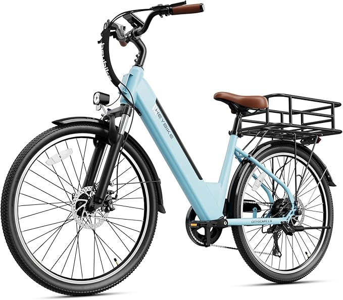Heybike Cityscape 2.0 Electric Bike for Adults with 1200W Motor Peak, 468Wh Removable Battery, up to 50Miles 24MPH 26" Electric Commuter Bike with 7-Speed, UL Certified
