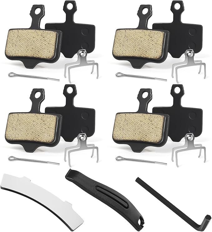 4 Pairs Bike Brake Pads, MTB Disc Brake Pads with Installation Tools, Compatible for Sram Avid Elixir E1 E3 E5 E7 E9 ER CR XO XX DB1 DB3 DB5, Compatible for Nutt Hydraulic Disc Brakes