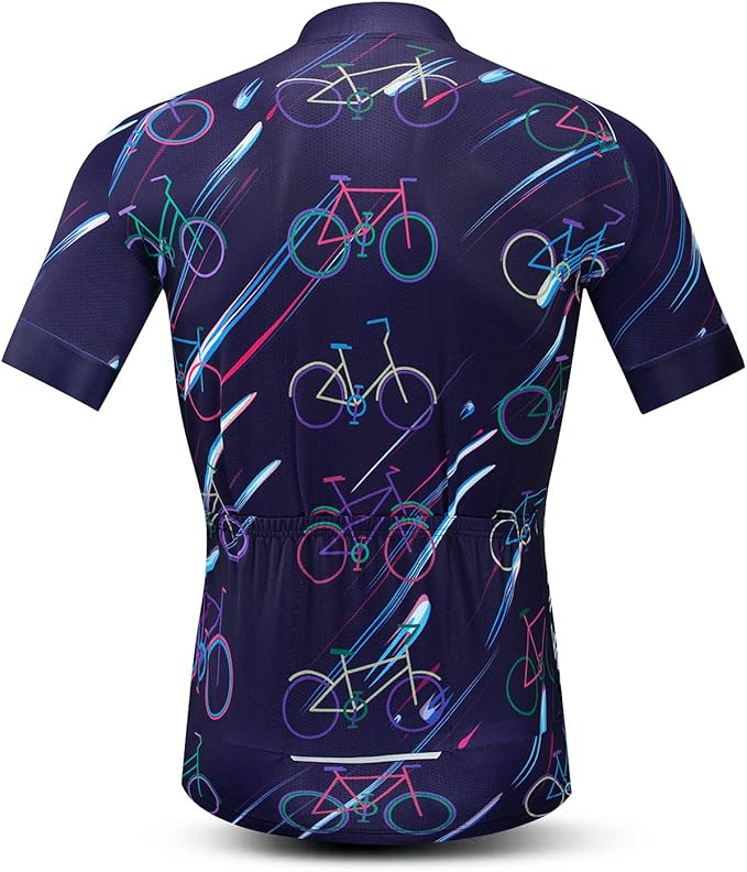 Men's Cycling Jersey Short Sleeve Bike Shirts Bicycle Jacket with Pockets
