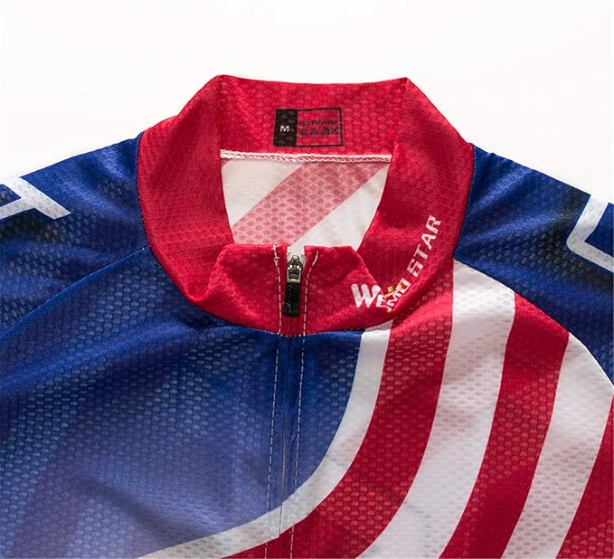 Cycling Jerseys Men Bicycle Short Sleeve Summer Shirt Bike Biking Tops Riding Clothing Flag