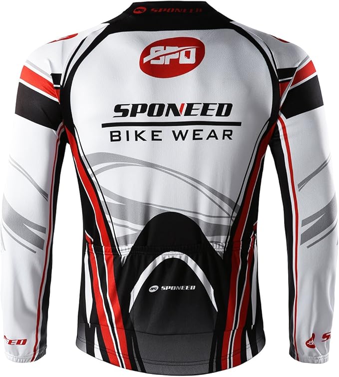sponeed Men's Bicycle Shirts Long Sleeve Biker Jerseys Full Zipper Winter Cycling Gear Breathable